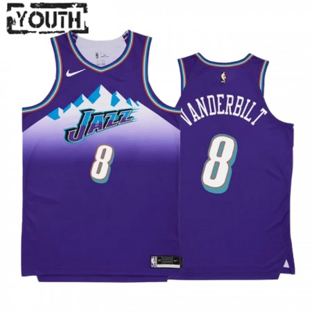 NBA Børn Trøje Utah Jazz Jarred Vanderbilt 8 2022-23 Nike Classic Edition Lilla Swingman